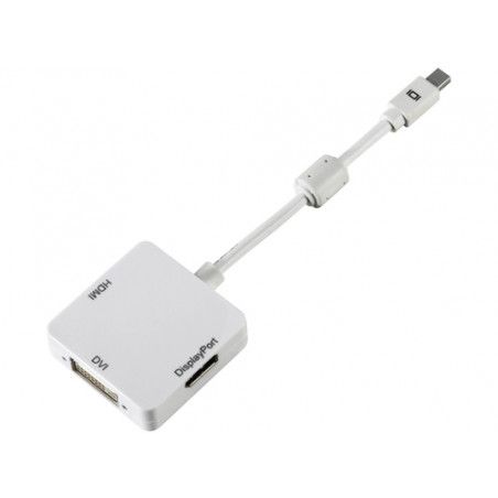 DLH DY-TU4534W video cable adapter 0.15 m Mini DisplayPort DisplayPort + DVI-D + HDMI White