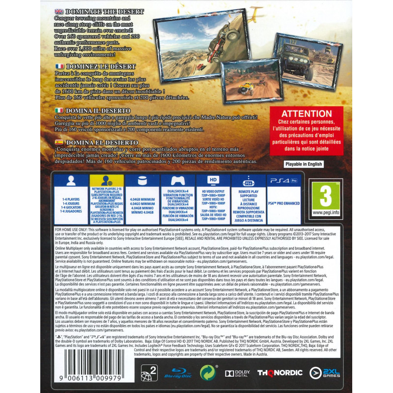 THQ Nordic Baja : Edge of Control HD PlayStation 4