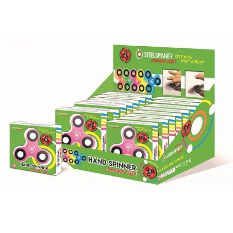 STEELSPINNER - HAND FINGER - Display Classic FLUO 16pces