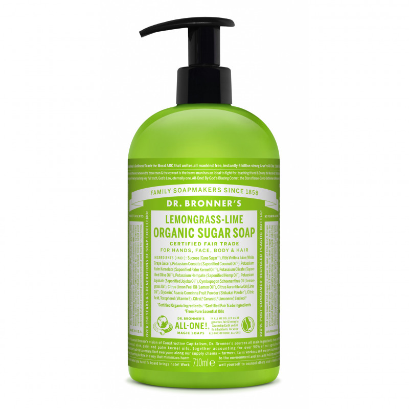 Dr. Bronner's - Organic Sugar Soap Lemongrass Lime 710 ml