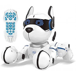 Lexibook - Power Puppy – My smart robotic dog with programming function, dance, walk, movements, touch sensors and ani