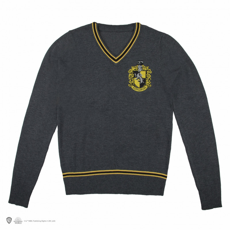 Harry Potter - Hufflepuff - Grey Knitted Sweater - Large