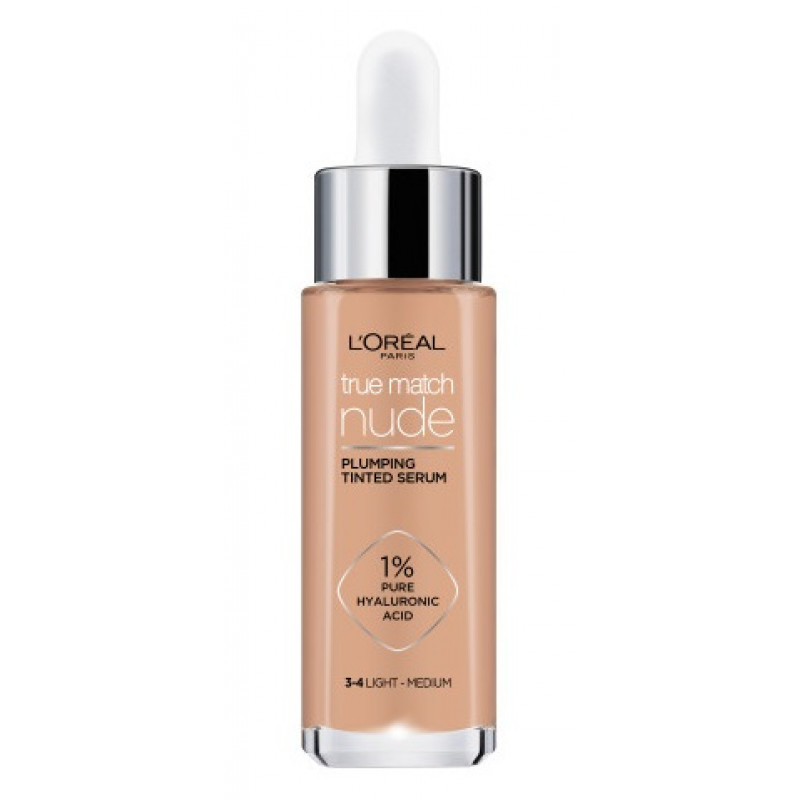 L'Oréal - True Match Nude Plumping Tinted Serum - Light-Medium 3-4