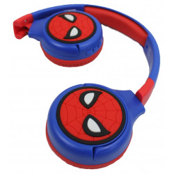 Lexibook compatible - 2 in 1 Bluetooth and Wired comfort foldable Headphones with kids safe volume - Spider-Man (HPBT010