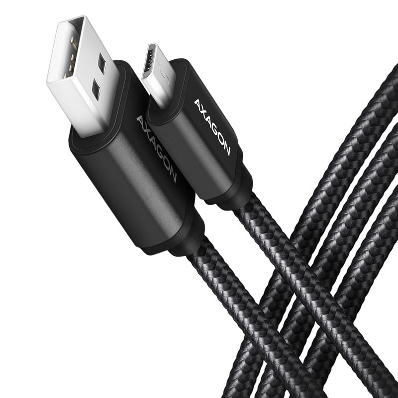 AXAGON compatible BUMM-AM10TB Kabel Micro-USB auf USB-A 2.0, schwarz - 1m