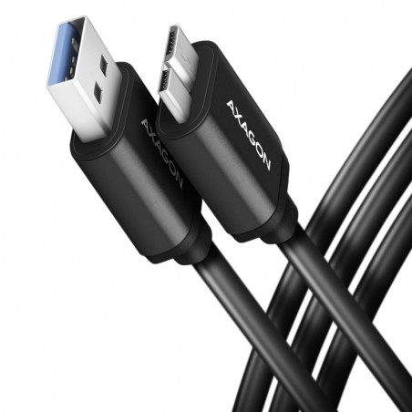 AXAGON compatible BUMM3-AM10AB Kabel Micro-B USB auf USB-A 3.2 Gen 1, schwarz - 1m