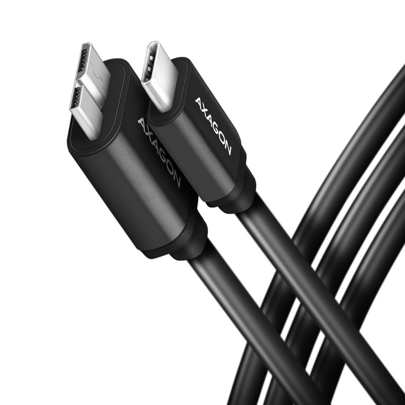 AXAGON compatible BUMM3-CM10AB Kabel Micro-B USB auf USB-C 3.2 Gen 1, schwarz - 1m