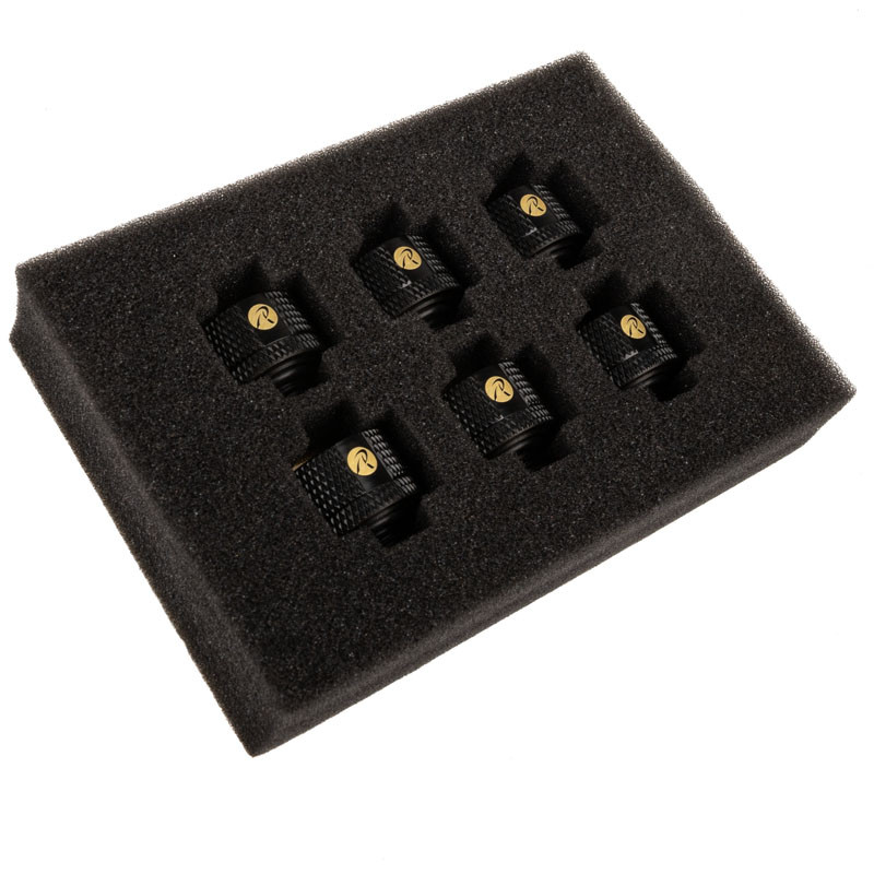 Raijintek compatible Anschluss PELIAS D141806, 14mm - 6er-Pack, schwarz