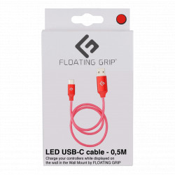 Floating Grip 0,5M LED USB-C Cable (Red)