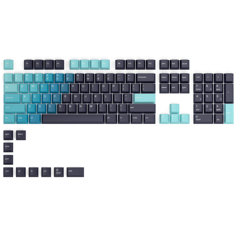 Glorious PC Gaming Race compatible GPBT Keycaps - 114 PBT Tastenkappen, ANSI, US-Layout - Celestial Ice