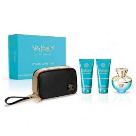 Versace compatible - Dylan Turquoise  EDT 100 ml + SG 100 ml + BL 100 ml + Pouch - Giftset