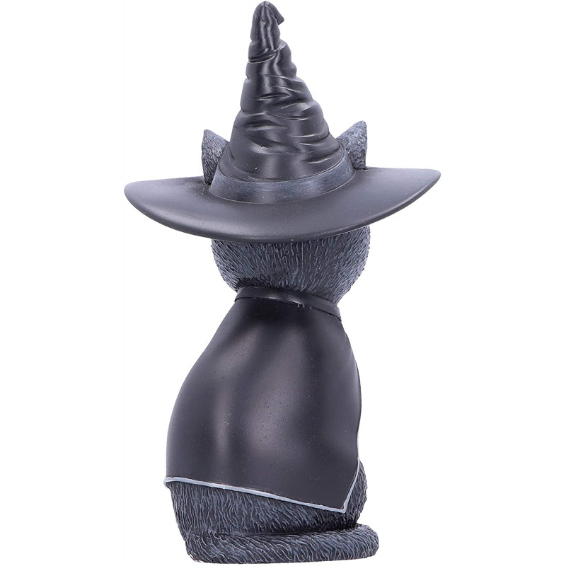 Purrah Figurine Chat Occulte Chapeau de sorcière Noir 13,5 cm