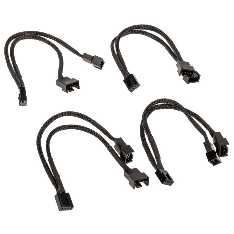 Akasa compatible PWM Lüftersplitter, 4er Pack - schwarz
