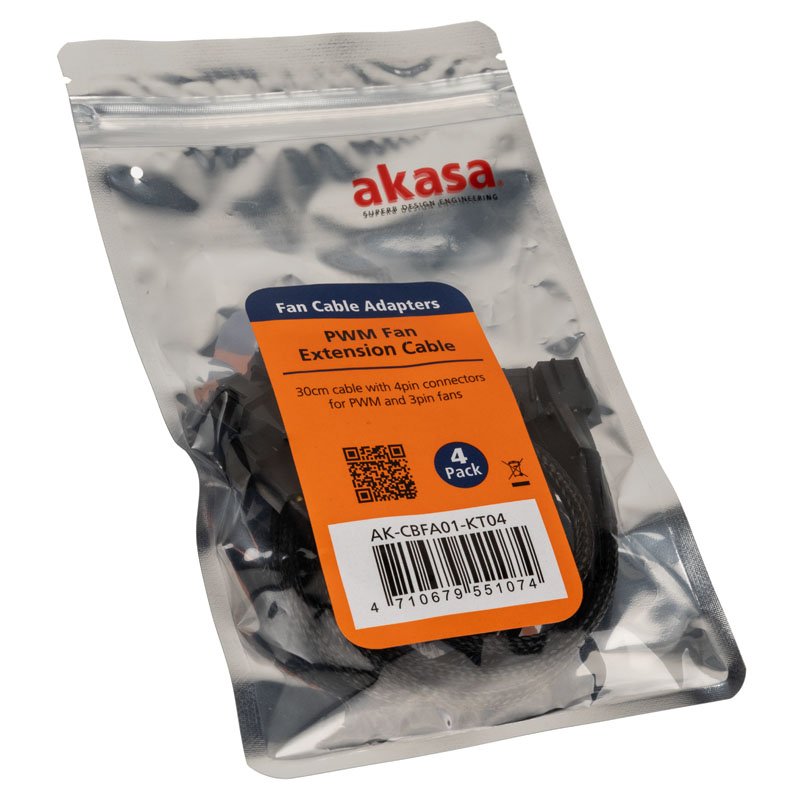 Akasa compatible Lüfterverlängerungskabel 4er Pack