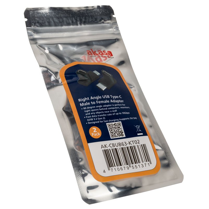 Akasa compatible rechtwinkliger USB-C Adapter - 2 Stück