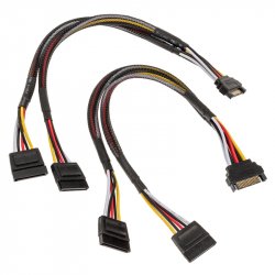 Akasa compatible SATA Strom-Y-Kabel - 30cm, 2er Pack