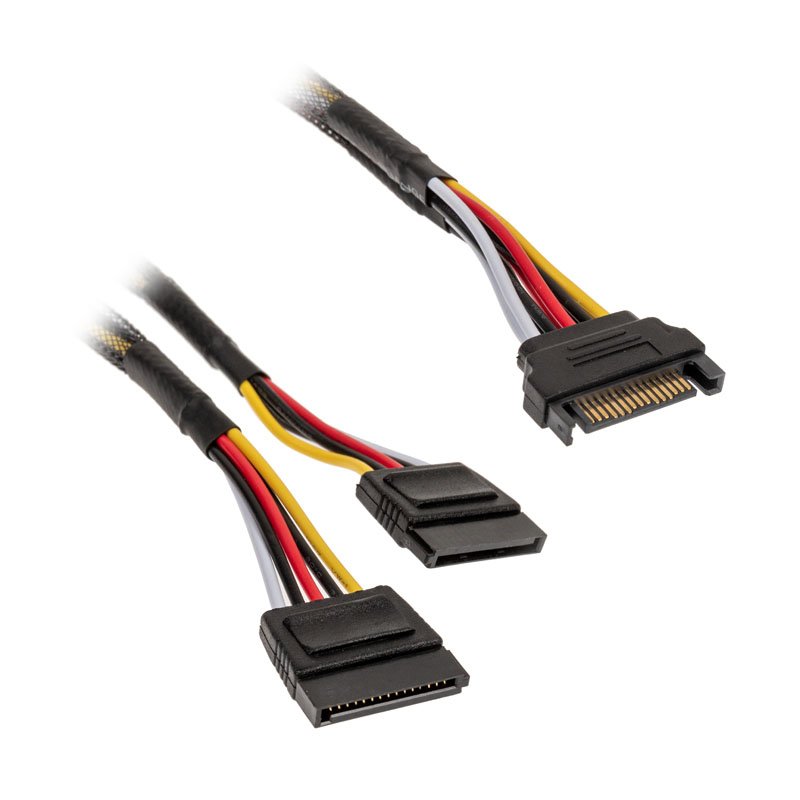 Akasa compatible SATA Strom-Y-Kabel - 30cm, 2er Pack