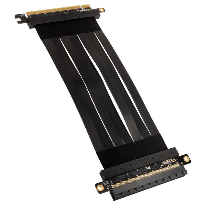 Akasa compatible Riser Black X2 Mark IV, Premium PCIe 4.0 x16 Riser-Kabel, 20 cm - schwarz