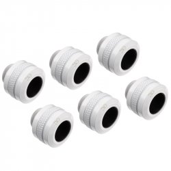 Alphacool compatible Eiszapfen PRO Anschluss 13mm HardTube Fitting G1/4, 6-Pack - weiß