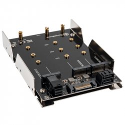 Silverstone SST-SDP12 - 3.5 Zoll für 2x M.2 SATA und 1x M.2 NVMe SSD Mounting Adapter Bracket