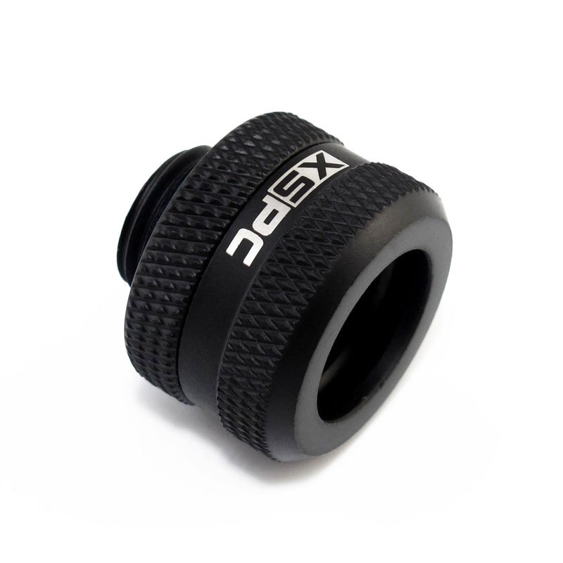 XSPC compatible Anschluss G1/4" auf 14mm Hardtube, schwarz matt - 8 Stück