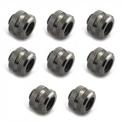 XSPC compatible Anschluss G1/4" auf 14mm Hardtube, schwarz chrome - 8 Stück