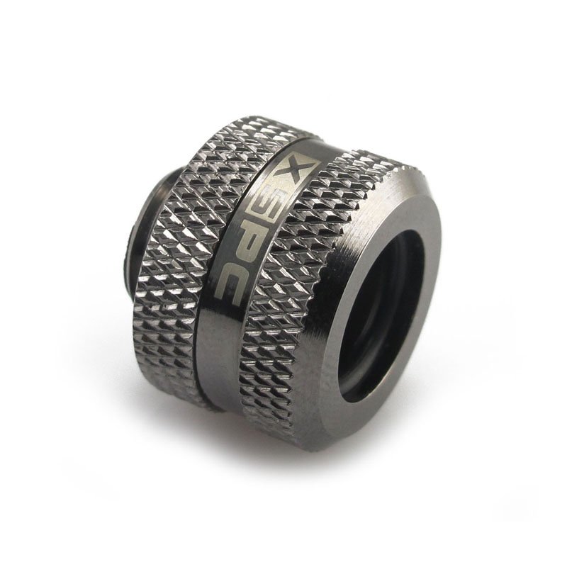 XSPC compatible Anschluss G1/4" auf 14mm Hardtube, schwarz chrome - 8 Stück