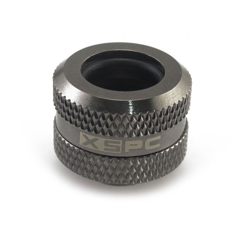 XSPC compatible Anschluss G1/4" auf 14mm Hardtube, schwarz chrome - 8 Stück