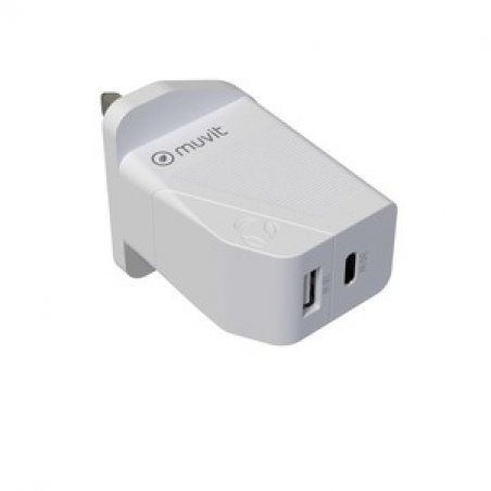 MUVIT FOR CHANGE CHARGEUR SECTEUR PD USB C/USB A 30W+18W QC3.0