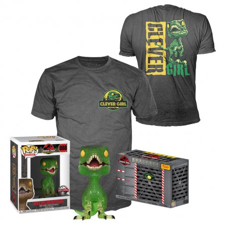 Funko POP! & Tee - Jurassic Park - Velociraptor Size L
