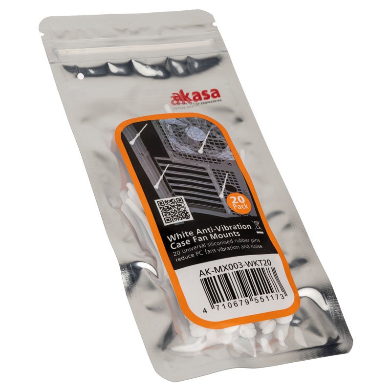 Akasa compatible Vibrationsdämpfer für Lüfter 20er Set - weiß