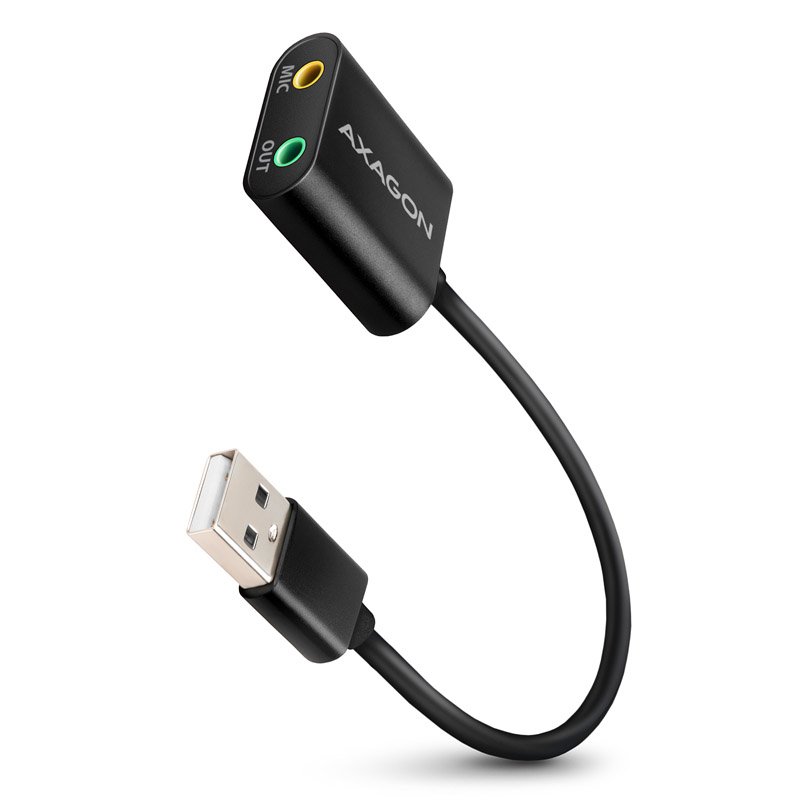 AXAGON compatible ADA-12 USB 2.0, Stereo Audio Mini-Adapter, 15 cm Kabellänge
