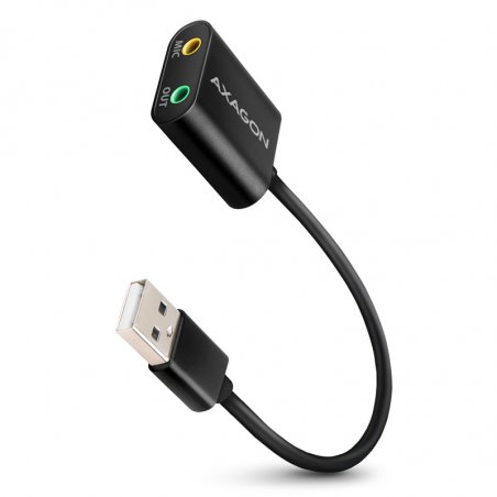 AXAGON compatible ADA-12 USB 2.0, Stereo Audio Mini-Adapter, 15 cm Kabellänge