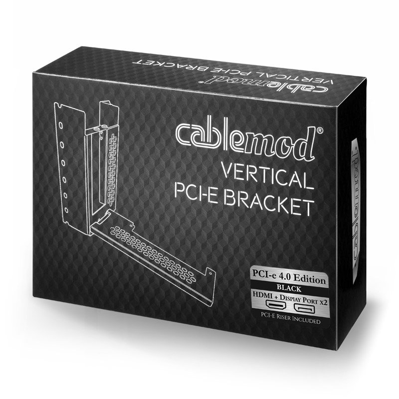 CableMod compatible Vertical PCI-e Bracket PCI-e 4.0 Edition, HDMI + DisplayPort - schwarz