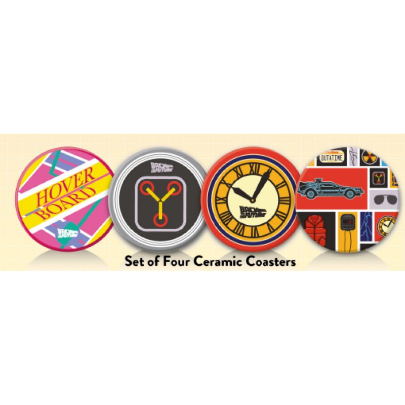 RETOUR VERS LE FUTURE - Set de 4 Sous-verres en Céramique