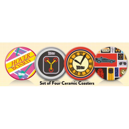 RETOUR VERS LE FUTURE - Set de 4 Sous-verres en Céramique