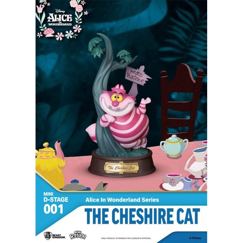 DISNEY - Chat du Cheshire  - Statuette Mini Diorama 10cm