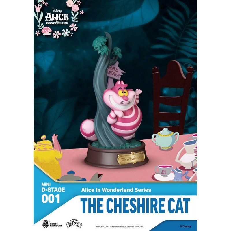 DISNEY - Chat du Cheshire  - Statuette Mini Diorama 10cm