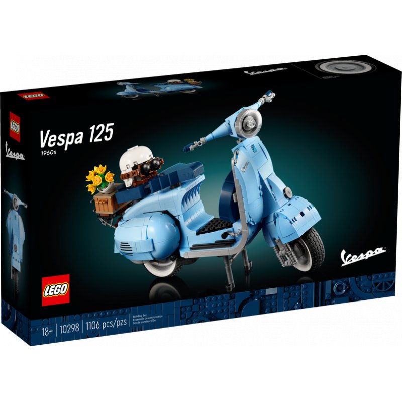 LEGO 10298 Icons Scooter Vespa 125, Kit de Construction Modèle Réduit de l'Icône Italienne Vintage