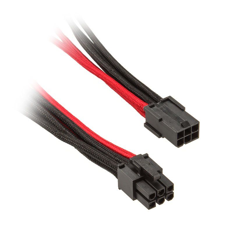 Silverstone 6-Pin-PCIe zu 6-Pin-PCIe Kabel 250mm - schwarz/rot