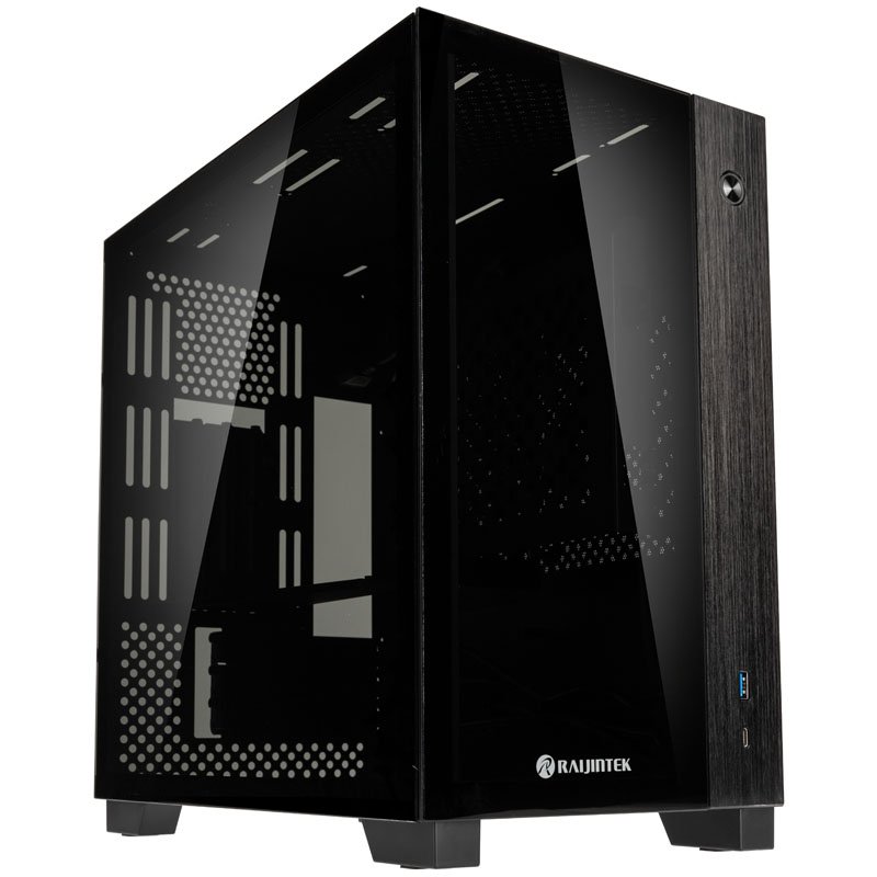 Raijintek PAEAN MINI Mini-ITX Gehäuse, Tempered Glass - schwarz