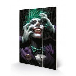DC COMICS - Joker (Crazy Close Up) - Impression sur bois 20x29.5