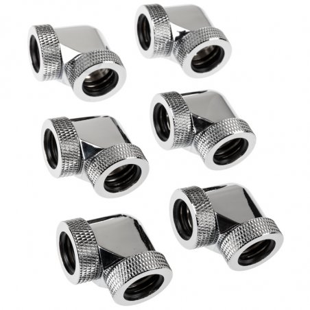 RAIJINTEK Anschluss PELIAS D160906, 16mm, 90 Grad Adapter - 6er-Pack, silber