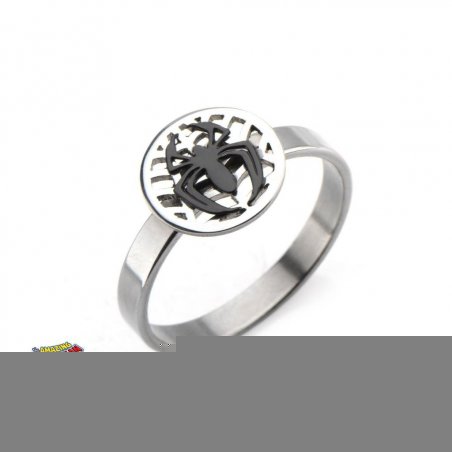 MARVEL - Women's Silver Plated Brass Spider-Man Ring - Size 9