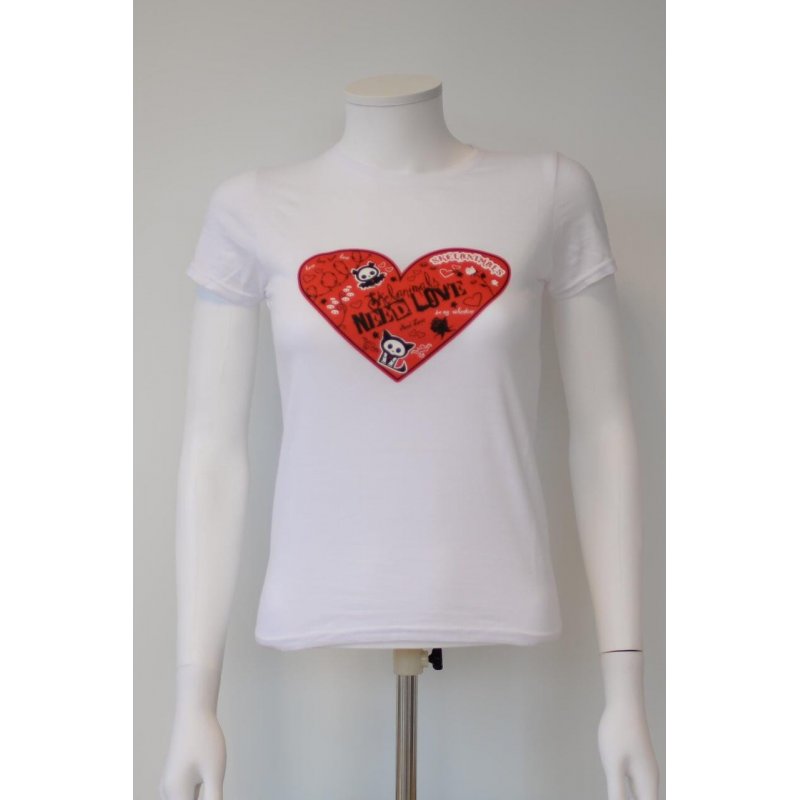 SKELANIMALS - T-Shirt VALENTIN Femme White Basic (L)