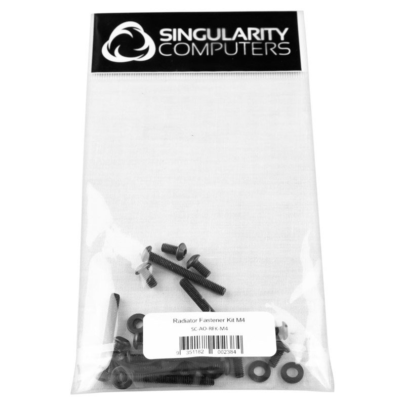 Singularity compatible Computers Radiator Schrauben Kit, M4, 24 Teile - schwarz