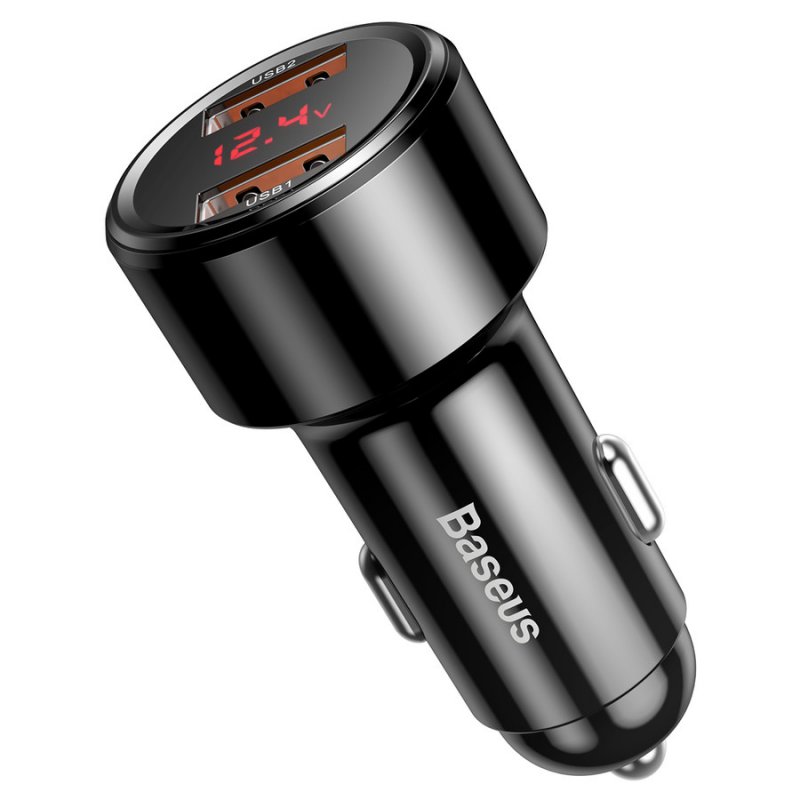 Baseus Car Charger Magic Series Dual QC digital display quick charging 45W Black (CCMLC20A-01)
