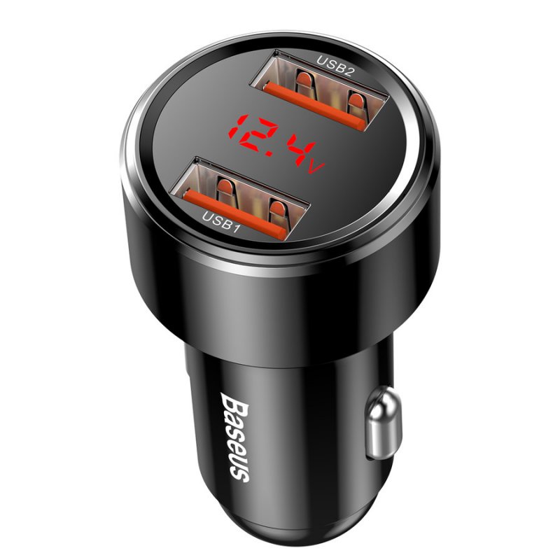 Baseus Car Charger Magic Series Dual QC digital display quick charging 45W Black (CCMLC20A-01)