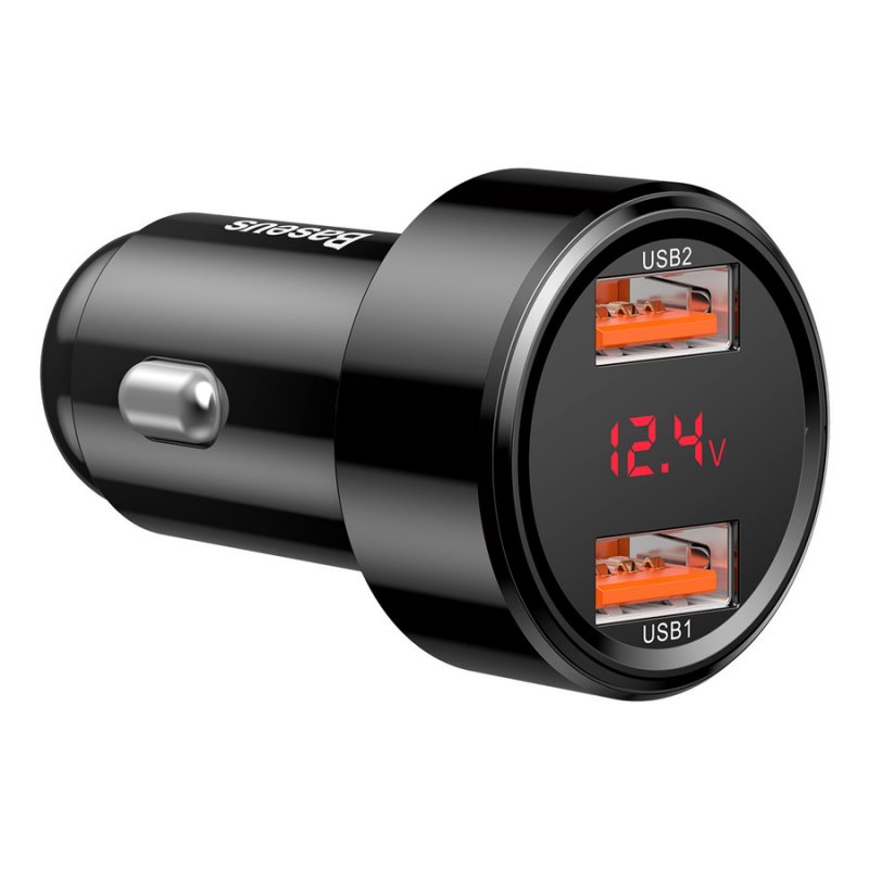 Baseus Car Charger Magic Series Dual QC digital display quick charging 45W Black (CCMLC20A-01)