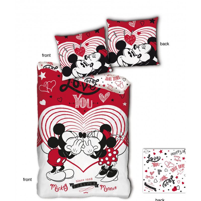 DISNEY - Parure de lit 140x200cm - Love You '100% microfibre'